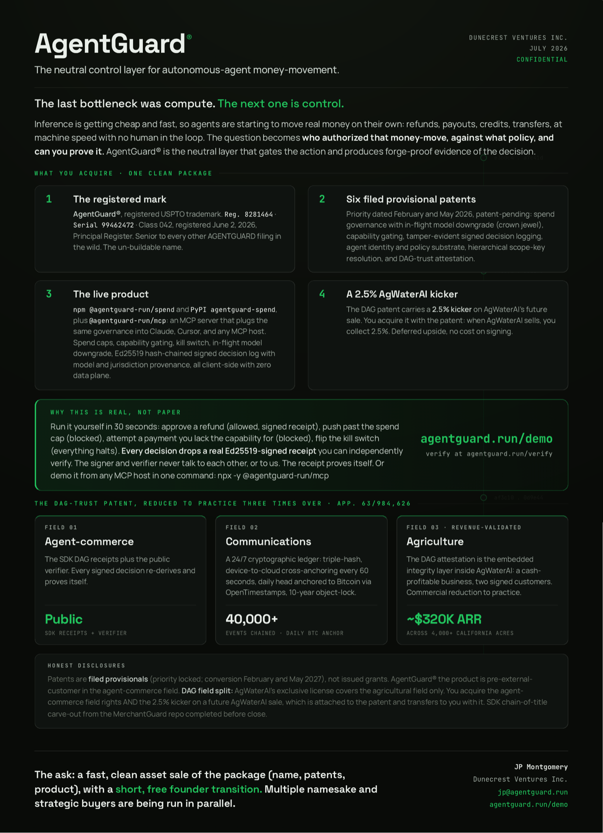AgentGuard one-pager preview